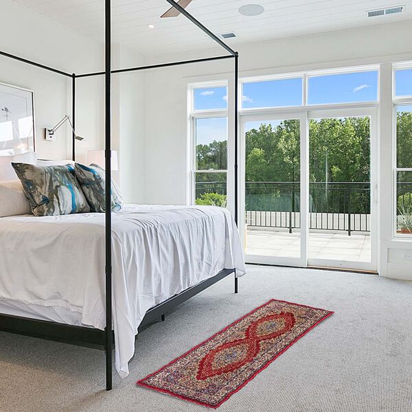 70% Polyester and 30% Cotton Pile Runner 950 Gsm
Colour: Red & Multi
Size: 66x180 cm image number 2