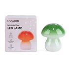 LIVMORE - Glas Nachtlicht in Pilzform mit LED Lichterkette, 13.5 x 13.5 x 15.5 cm, Rot