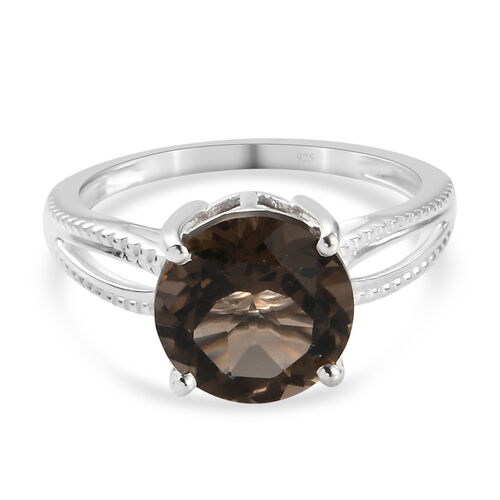 Rauchquarz Solitär Ring 925 Silber  ca. 2,74 ct image number 0