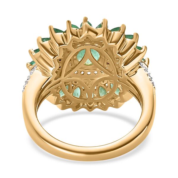 Kagem Sambischer Smaragd Ring, 925 Silber Gelbgold Vermeil, (Größe 16.00) ca. 2.45 ct image number 7