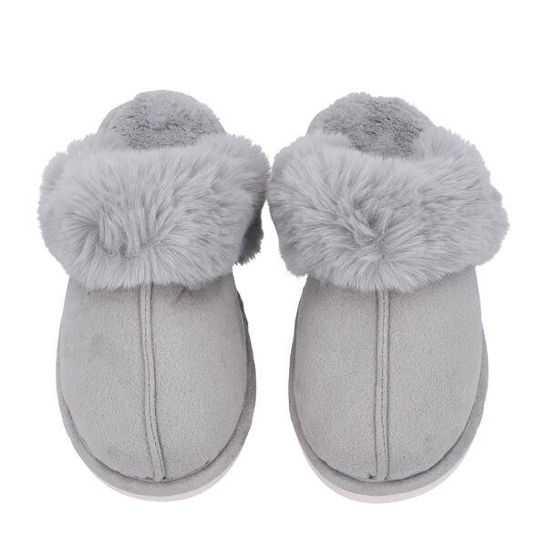 Superweiche Wildleder Kunstfell Hausschuhe, Gr&ouml;&szlig;e 36-37, Grau image number 0