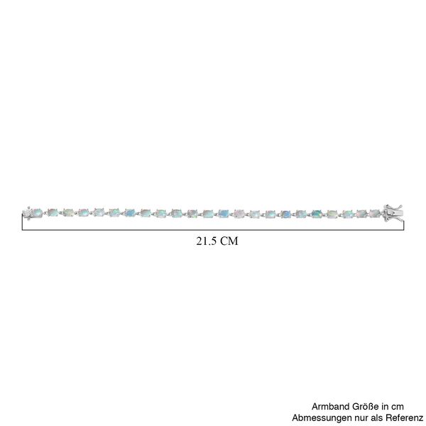 AA Natürlicher, äthiopischer Welo Opal, Lab Grown Diamant Armband ca. 20 cm 925 Silber rhodiniert ca. 7,19 ct. image number 5