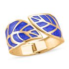 Emaille-Armband in Dunkelblau mit Blattmuster, ca. 17 cm