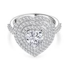 D'Joy Moissanit Ring 925 Silber rhodiniert (Gr&ouml;&szlig;e 17.00) ca. 2,50 ct