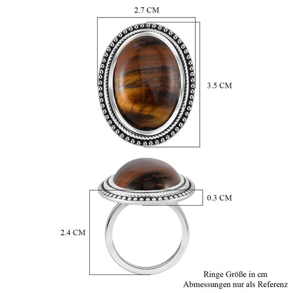 Gelber Tigerauge Ring, 316L Edelstahl (Gr&ouml;&szlig;e 16.00) ca. 25.00 ct image number 4