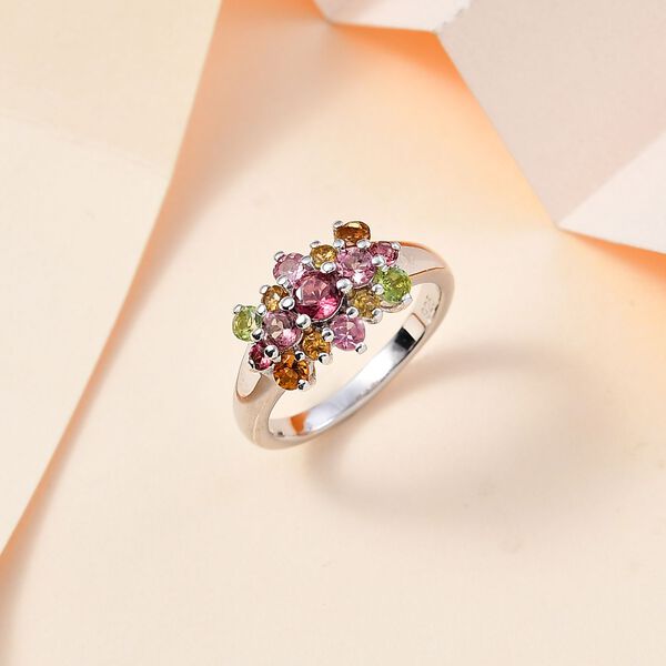 AA Mehrfarbiger-Turmalin Ring, 925 Silber rhodiniert (Gr&ouml;&szlig;e 18.00) ca. 1.10 ct image number 2