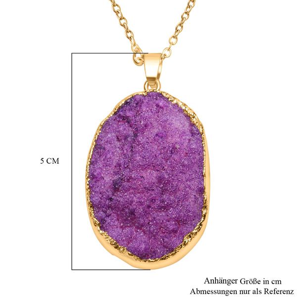 Lila Drusy Quarz-Anhänger mit 60cm Kette - 30 ct. image number 3