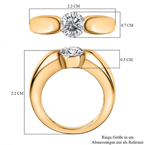 Moissanit Ring in 925 Silber mit Gelbgold Vermeil - 0,94 ct. image number 5
