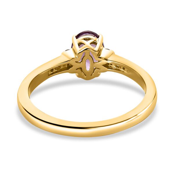 AA Lila Spinell, wei&szlig;er Diamant Ring, 375 Gold (Gr&ouml;&szlig;e 17.00) ca. 0.84 ct image number 6