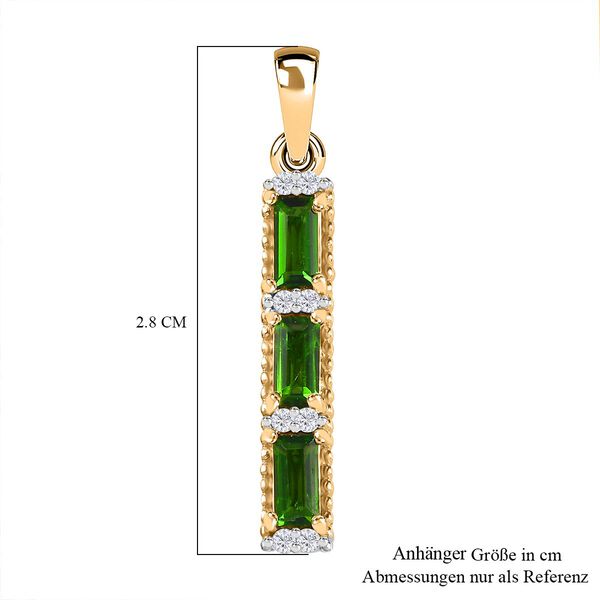 Nat&uuml;rlicher Chromdiopsid und Zirkon Anh&auml;nger - 0,85 ct. image number 6