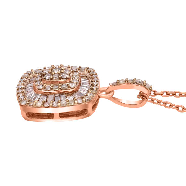 Nat&uuml;rlicher Champagner Diamant-Anh&auml;nger mit 50cm Kette - 0,50 ct. image number 3