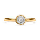 Weißer Diamant Ring, 925 Silber Gelbgold Vermeil (Größe 20.00), ca. 0.08 ct