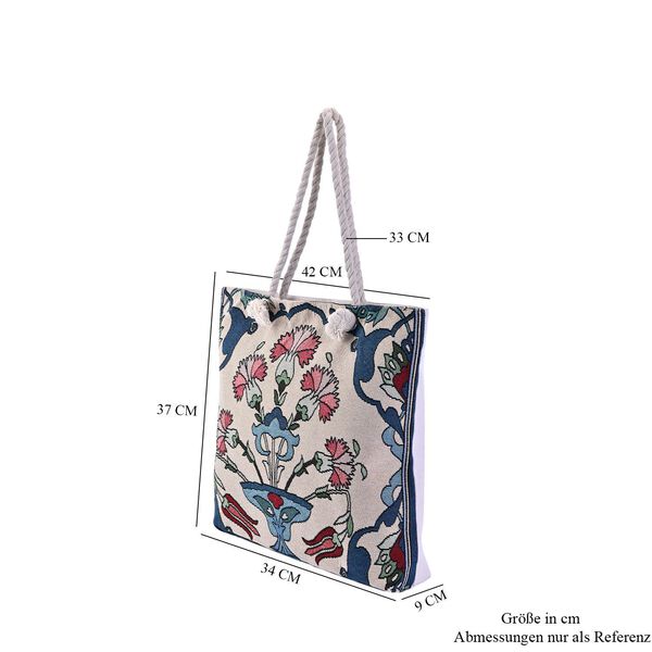 Jacquard gewebte Jute-Tasche, Suzani rot image number 12