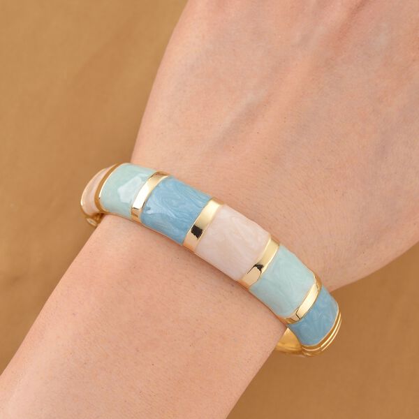 Emaillierter Armreif, Legierung, goldfarbener Beschichtung, ca. 18 cm image number 2