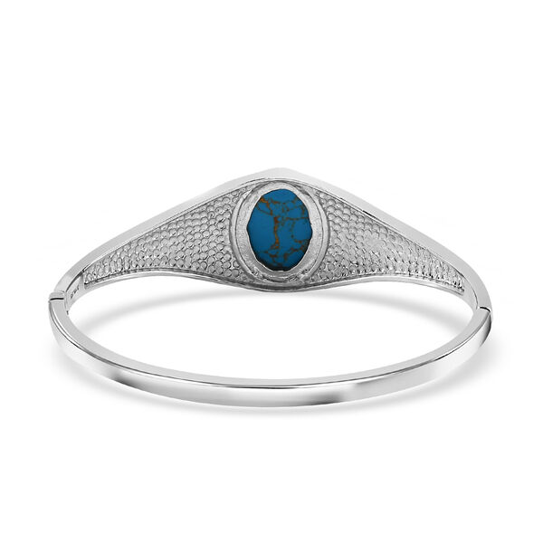 Blauer T&uuml;rkis Armreif ca. 19 cm Edelstahl ca. 11.16 ct image number 5