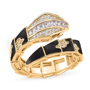 Wei&szlig;er Zirkonia Ring Nickelfreies Messing emailliert (Gr&ouml;&szlig;e 17.00)