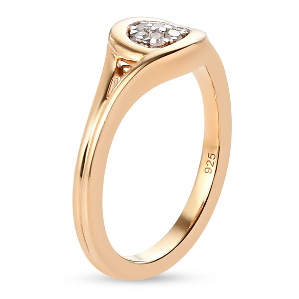 Diamant Ring 925 Silber vergoldet  ca. 0,10 ct image number 5