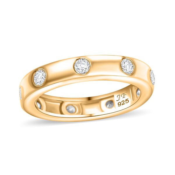 J Francis gefertigt mit SWAROVSKI- Swarovski Zirkonia Bandring, 925 Silber 750 Gelbgold Vermeil image number 4