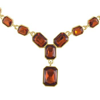 Brauner Kristall Halskette, ca. 50 cm
