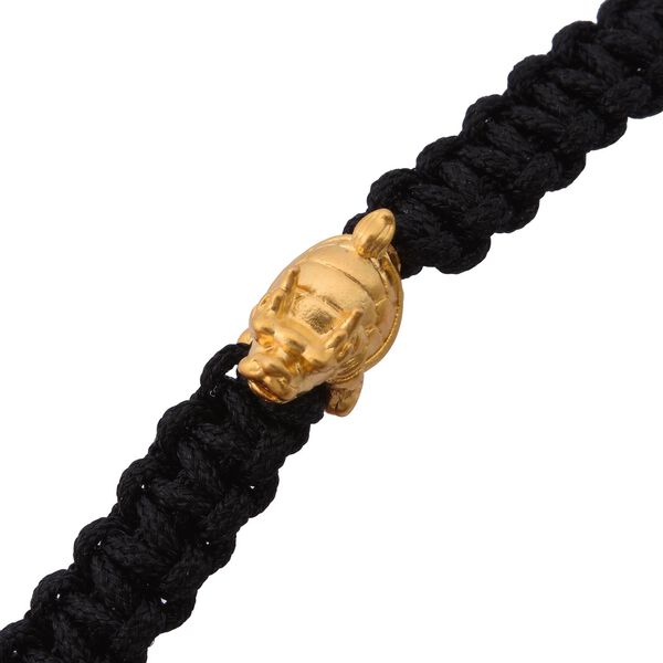 Flexibles Fadenarmband mit Schildkröten-Anhänger in 999 Gold, 19cm image number 5