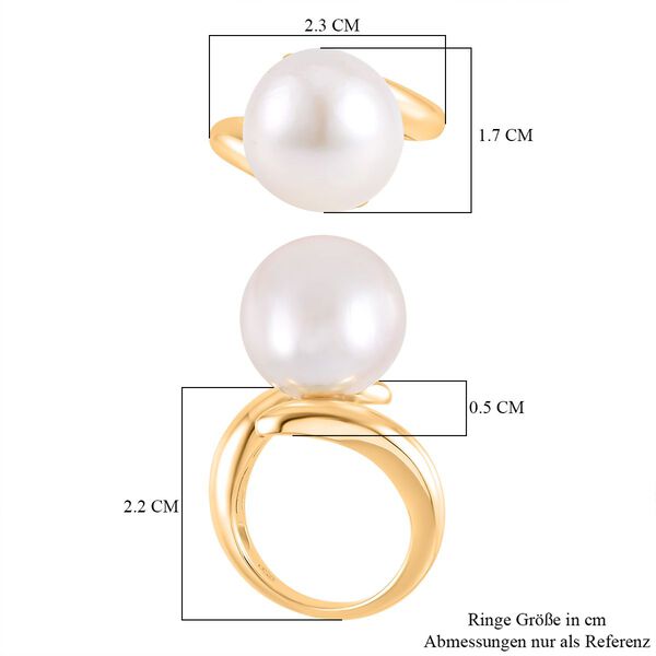 14-15mm wei&szlig;er Edison Perle-Ring image number 7