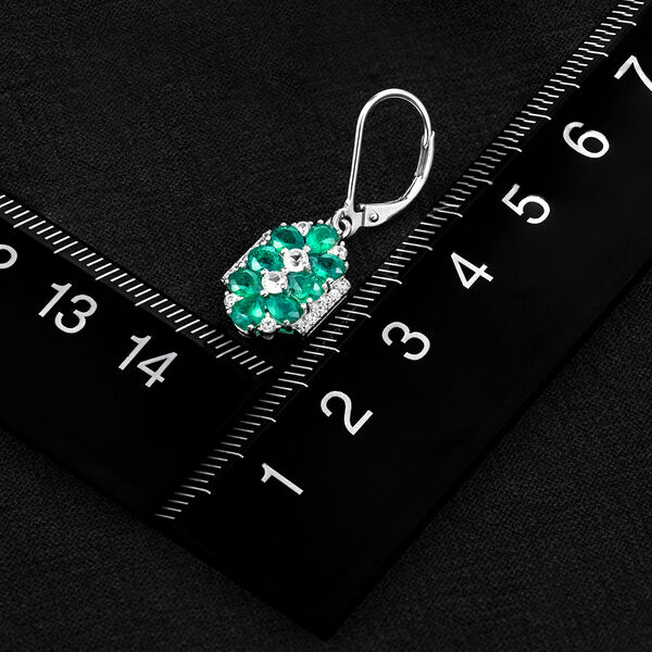 AAA Kagem sambische Smaragd und Zirkon-Ohrringe - 3,12 ct. image number 2