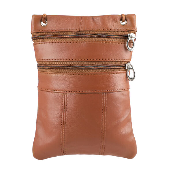 100% Echtleder Crossbody-Tasche, 15.25x19.05 cm, braun image number 6