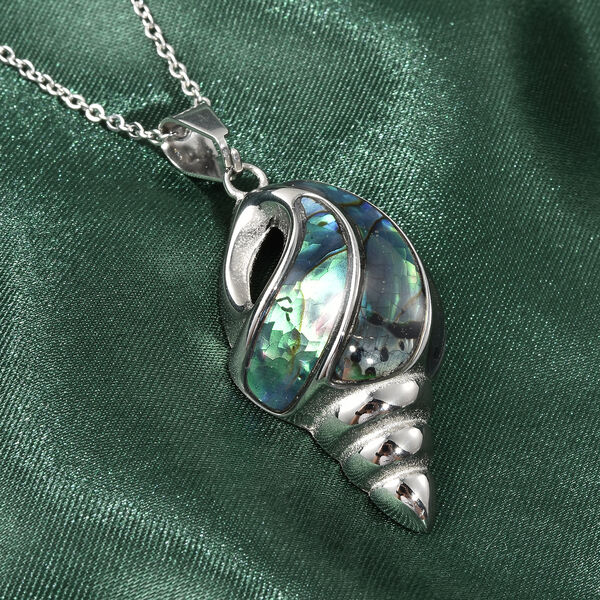 Abalone Muschel-Anh&auml;nger mit Kette, ca. 50 cm in Edelstahl image number 2