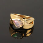 Natürlicher Äthiopischer Opal Solitär Ring 925 Silber 585 Vergoldet image number 1