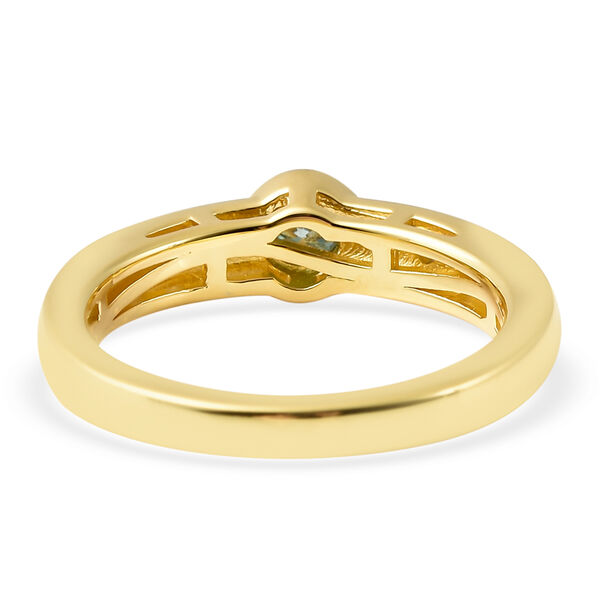 3er-Set Blauer und Wei&szlig;er Moissanit Ring, Ohrringe und Anh&auml;nger 925 Silber vergoldet ca. 1,16 ct image number 5