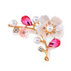 Rosa Kristall, Harz Brosche Std Gelb