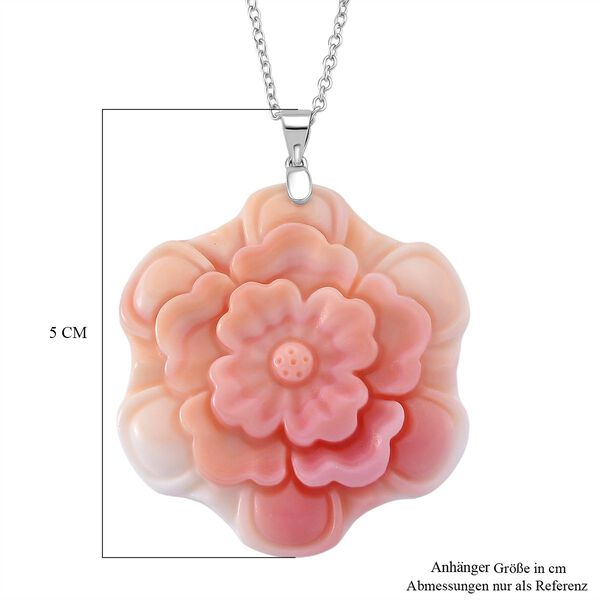 D'Joy Nat&uuml;rlicher Rosa K&ouml;nigsmuschel Perle Schmuckset ca. 50 cm 925 Silber rhodiniert image number 7