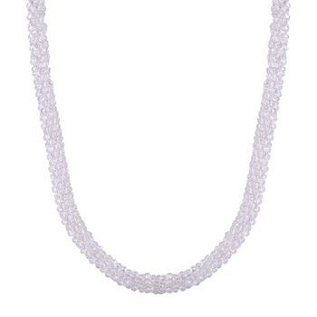 Simulierte mystische wei&szlig;e Kristall-Halskette, 50+5 cm
