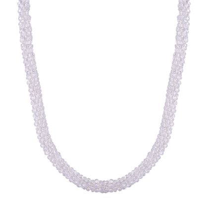Simulierter Mystischer Wei&szlig;er Kristall Halskette ca. 50 cm + 5 cm Extender Standard