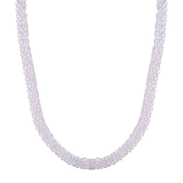Simulierte mystische wei&szlig;e Kristall-Halskette, 50+5 cm