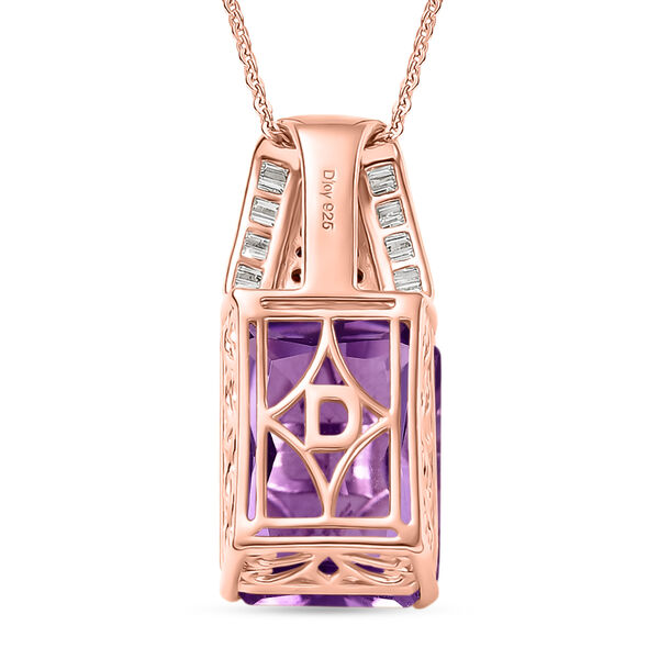 D'Joy Rose De France Amethyst, Moissanit und Mosambik Granat Ring und Anh&auml;nger mit 50cm Kette image number 5