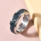 Blauer Diamant Eternity-Spinning-Bandring in Silber image number 1