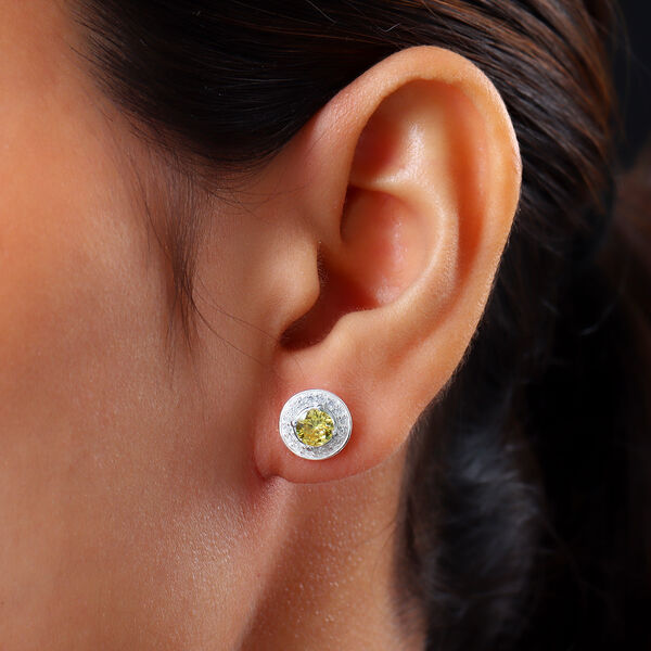 LUSTRO STELLA - Gelber und Wei&szlig;er Zirkonia Ohrstecker 925 Silber image number 3