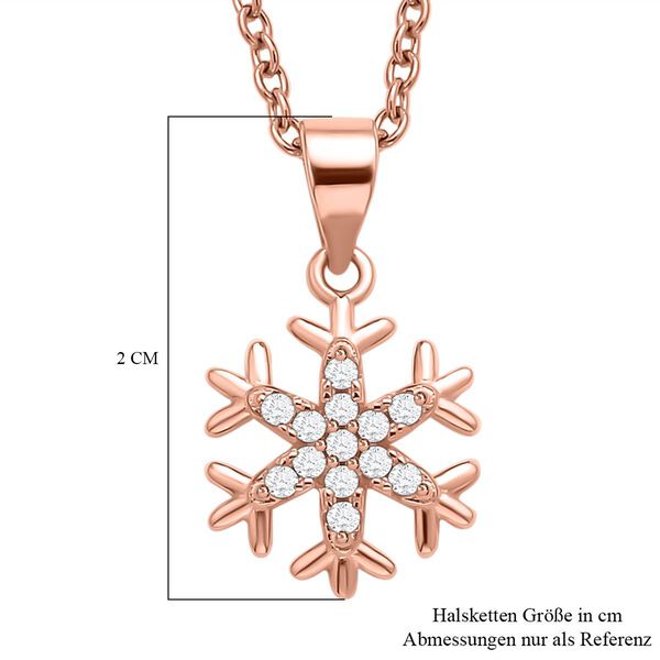 Ros&eacute;vergoldeter Zirkonia Schneeflocken Halskette, 925 Silber, ca. 0,13 ct image number 7