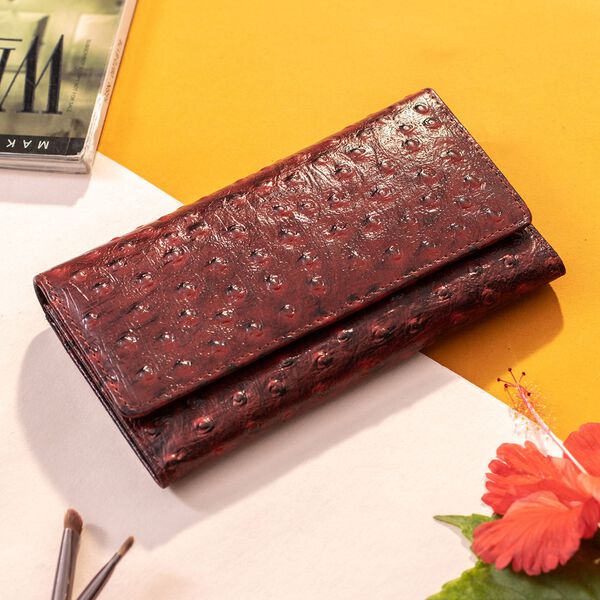 Gepr&auml;gte Leder Brieftasche, rot image number 3