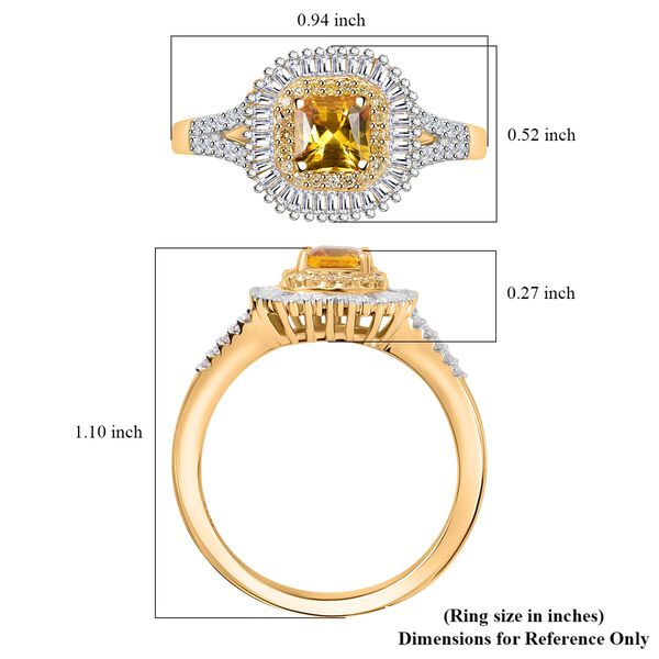 AAA Orange Saphir, Wei&szlig;er Diamant Ring 585 Gold (Gr&ouml;&szlig;e 19.00) ca. 1,34 ct image number 5