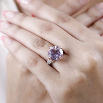 Rose De France Amethyst und  Zirkon Ring - 8,30 ct.