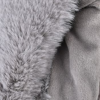 Superweicher Kunstfell-Schal mit 3 Magneten, Hellgrau