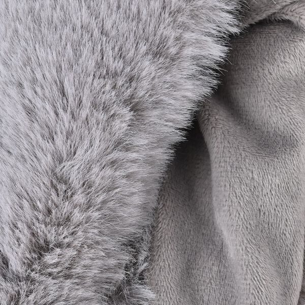 Superweicher Kunstfell-Schal mit 3 Magneten, Hellgrau image number 3