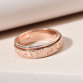 Nachthimmel Spinning Ring Geschenkset in ros&eacute;vergoldetem Silber