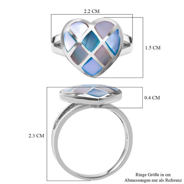 Mehrfarbiger Perlmutt-Herz-Ring - 2 ct. image number 4