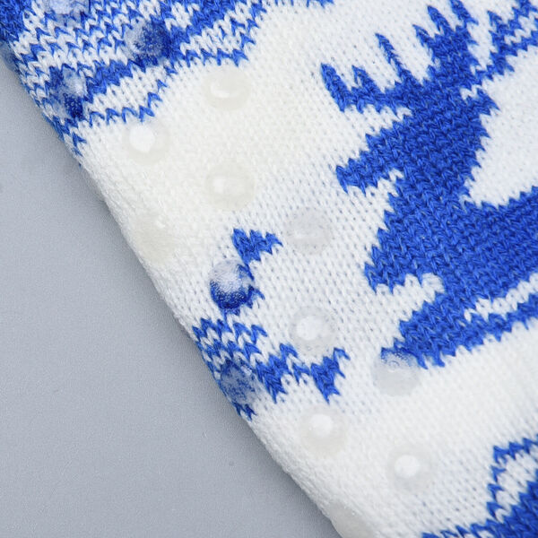 Dicke Socken mit Elchmuster, Blau und weiß image number 2