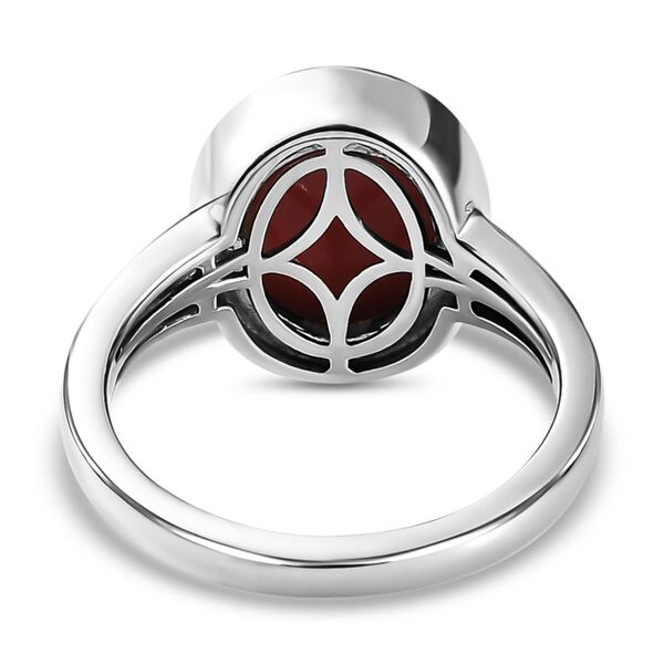 Oregon Pfirsich Opal-Solit&auml;r-Ring, 925 Silber platiniert, 3,45 ct image number 6