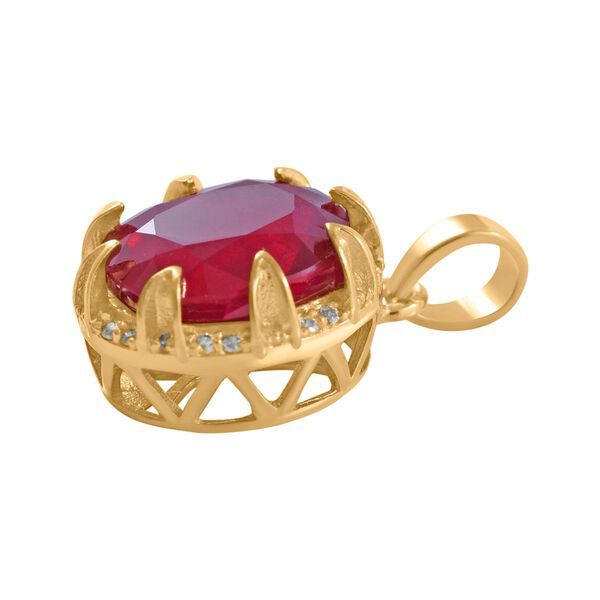 AA afrikanischer Rubin und Zirkon-Anhänger - 7,36 ct. image number 2