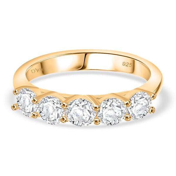 D'Joy Moissanit Ring 925 Silber 750 Gelbgold Vermeil (Größe 19.00) ca. 1,15 ct image number 0